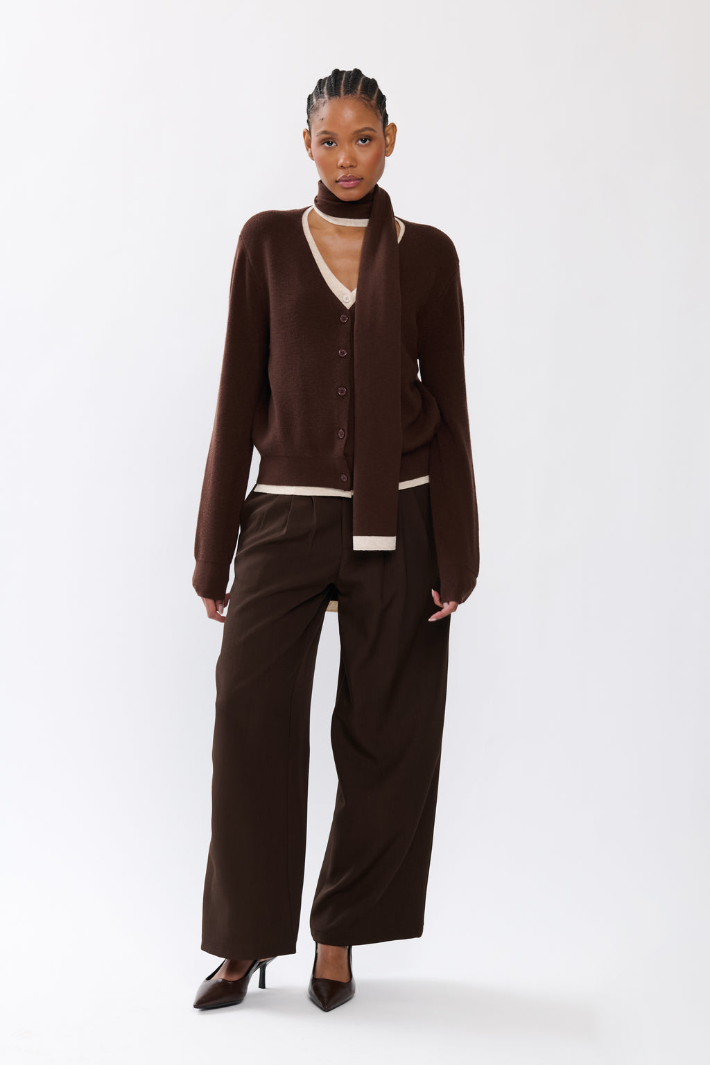 CARDIGAN + KNITTED SCARF 04BJ7898